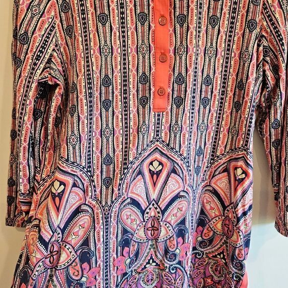 J. McLaughlin 3/4 Sleeve Tunic Blouse Top M - Picture 7 of 7